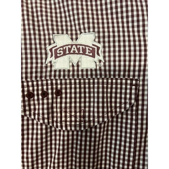 Columbia PFG Super Bonehead Shirt Men’s Size Small Vented MS State Maroon White - Picture 3 of 7